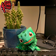 03.png Pokemon Bulbasaur Multicolor Flexi Print-In-Place + figura y llavero