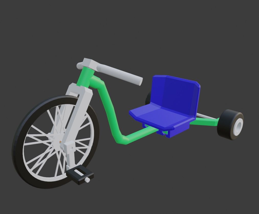 Бесплатный STL файл Трехколесный велосипед с большим колесом・Дизайн 3D ...