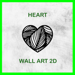 HEART_08.png STL file HEART WALL ART 2D 08・3D printer design to download