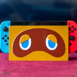 P1099861.jpg STL file Tom Nook - Nintendo Switch OLED Dock Faceplate・Model to download and 3D print
