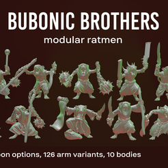 Splash.png Ratmen Bubonic Brothers - Modular Pack for Fantasy Wargames