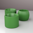 Line-Planter-Pots-3.png Line Planter Pots with Drain Holes and Trays - Set of 03pcs
