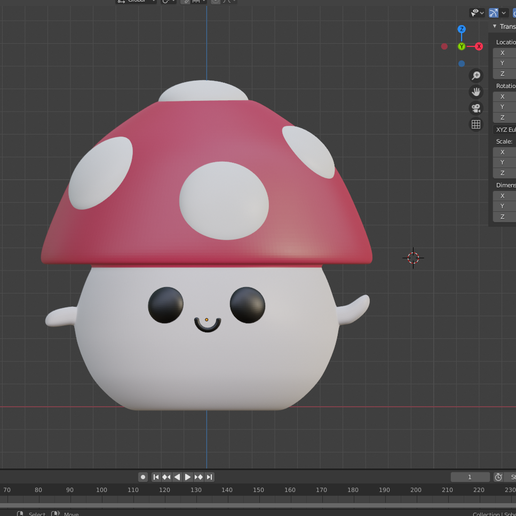 HONGITOCUTE.png Cogumelo giro, stl no misturador