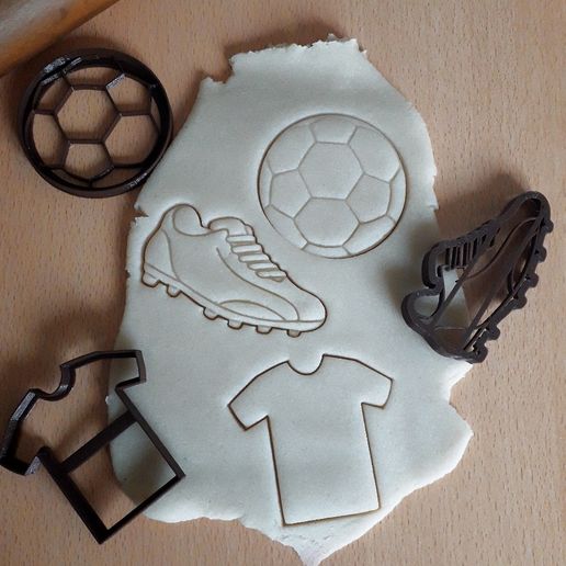 🏈 3x Football Soccer pack cookie cutter dough craft・ STL File