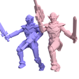 Elf-Clown-Pose-group-2.png Doom Buffoon Space Elf Clown: Unique 3D Printable Miniature for Tabletop Gaming