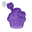 Kawaii_8cm_2pc_05_C.png Muffin - Lovely Animals (no 5) - Cookie Cutter - Fondant - Polymer Clay