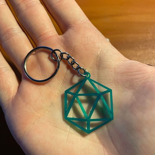2d icosahedron key chain 3D model