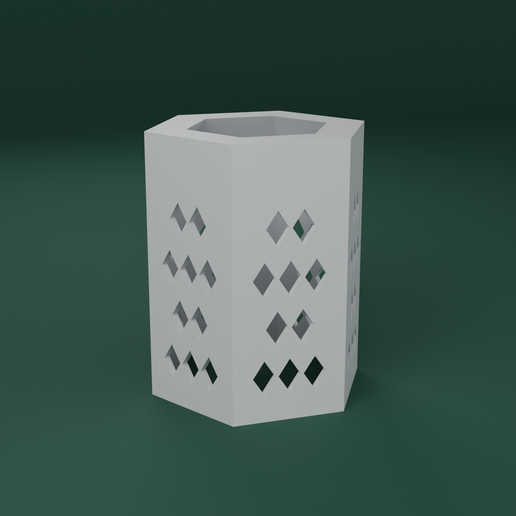 Hexagon Diamond Christmas Lantern | LED Tealight | No Supports