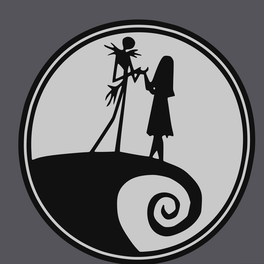 JACK AND SALLY THE NIGHTMARE BEFORE CHRISTMAS LIGHT BOX - commercial use