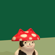 Cat-Mushroom.png STL file Cute Cat with Mushroom Hat Easy Print・3D print object to download