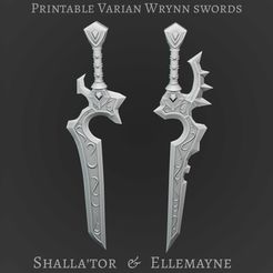 twins_swords.jpg Varian Wrynn's swords Shalla'tor and Ellemayne twin blades printable model