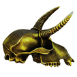 model-4.png Gold Horned animal skull no.2