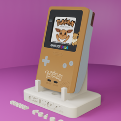 render_001.png STL-Datei GameBoy Color Soporte・Design für den 3D-Druck zum Herunterladen