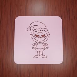 Grinch001.jpg Archivo STL Stencil Navidad "Grinch #1"・Design para impresora 3D para descargar