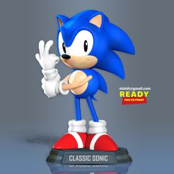 nlsinh@gmail.com READY te) Sie tbe CLASSIC SONIC ee ee) Descargar archivo El clásico Sonic the hedgehog • Modelo para imprimir en 3D, nlsinh