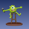 1.png mike wazowski on the chair scene from monsters inc.  diorama