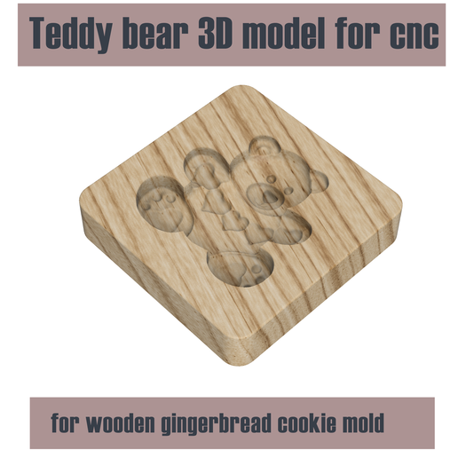Teddy-bear-cookie-mold-3.png Molde de pão de mel Urso de peluche