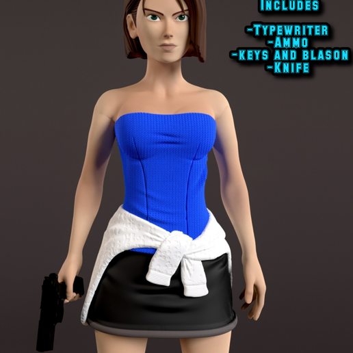 🦸 Jill Valentine 1999 classic (RE3)・ STL File for 3D printing・Cults