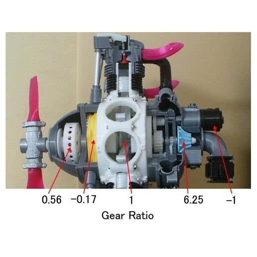 Mech-03.jpg Radial Engine, 7-Cylinders, Cutaway
