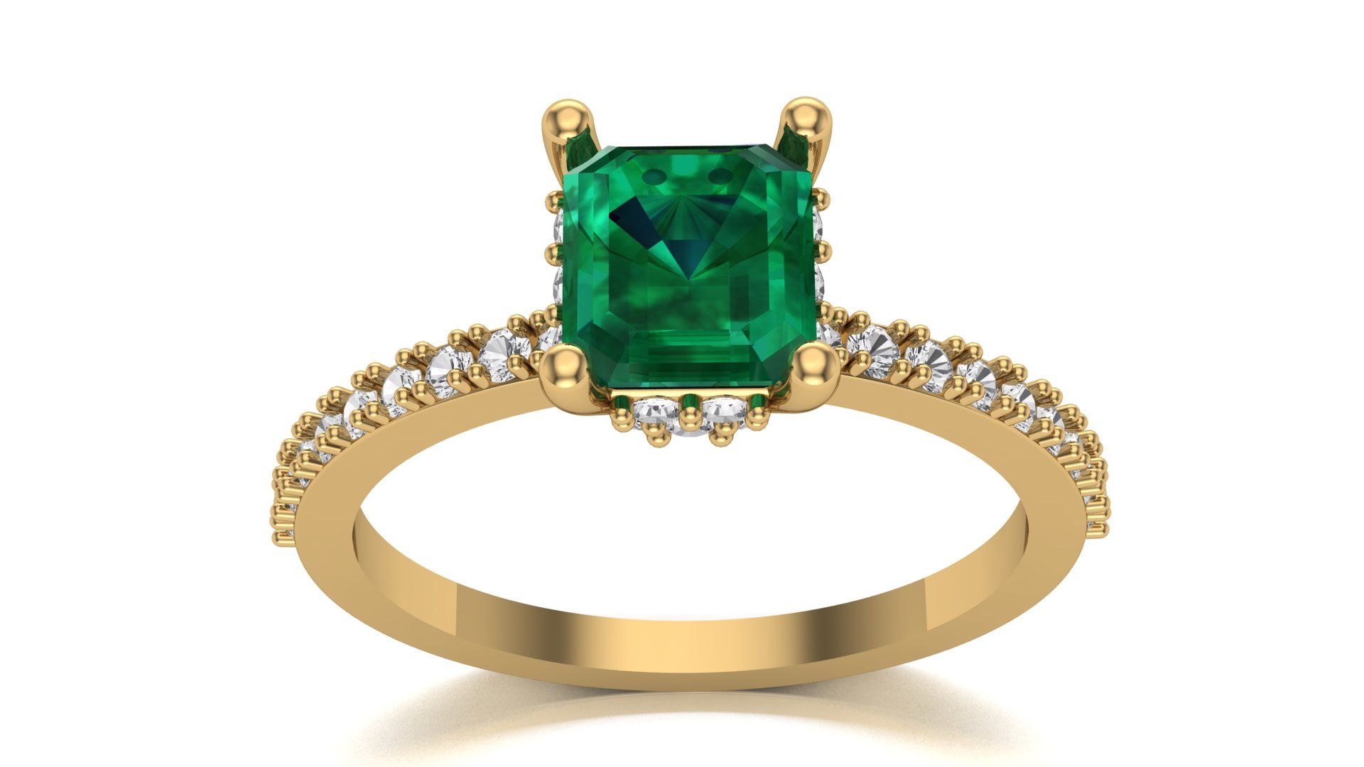 2.jpg STL file Square Emerald Ring・3D print object to download, Ayyaz166