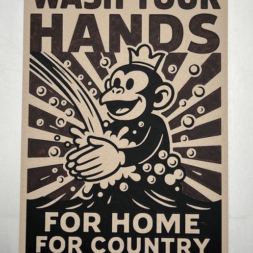 Wash Your Hands Propaganda Poster Art 3D model