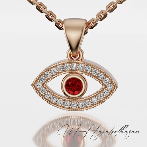 ROSE.jpg Eye of Protection Pendant - 3D Printable Jewelry Model (Free)