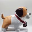 Dog-Saint-Bernard-peinturer-vue-profil-1.jpg Saint Bernard dog with barrel