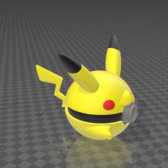 Pikaball1.jpg Download STL file Pikachu pokeball • 3D printer template, jessriv0720