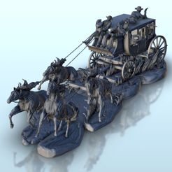 1.jpg STL file Wild West horse carriage - Six Gun Sound Desperado Old Chronicles Gunfight Gutshot Blackwater Gulch Age of Sigmar Warhammer・3D printer design to download