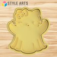 HELLO-KITTY-FANTASMA.png Hello Kitty Ghost Cookie Cutter - Halloween Cookies