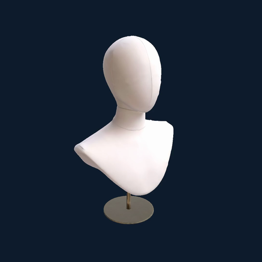 Mannequin Head Display – Smooth Bust on Pedestal STL