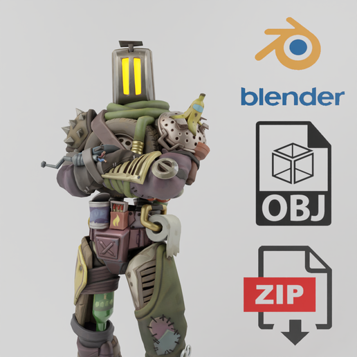 Portada.png Trash Robot Lowpoly Rigged