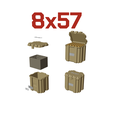 COL_40_857is_20a.png AMMO BOX 8x57 mm Mauser AMMUNITION STORAGE 8x57mm CRATE ORGANIZER
