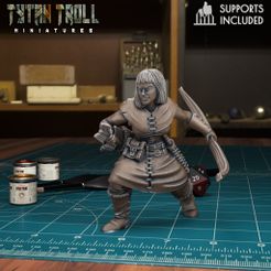 FBanditArcher02.jpg 3D file Female Archer Bandit 02 [Pre-Supported]・3D printing model to download, TytanTroll_Miniatures