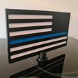20231002_125818.jpg US  The Thin Blue Line Double Sided Flag Police Law Enforcement Memorial Stars and Stripes With Stand Easy Print