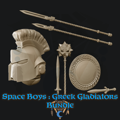 greekbundle_square.png Archivo 3D Space Boys : Paquete de gladiadores griegos・Objeto de impresión 3D para descargar, Blue_moon_workshop