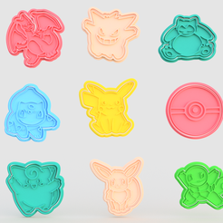 Screenshot_1.png Fichier 3D Ensemble de 9 moules à biscuits Pokemon・Design pour imprimante 3D à télécharger