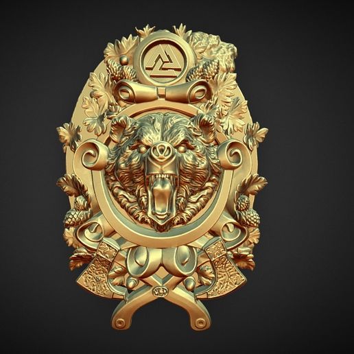 norse viking bear clan wall sign