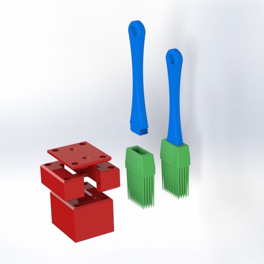 Silicone brush mold 3D model