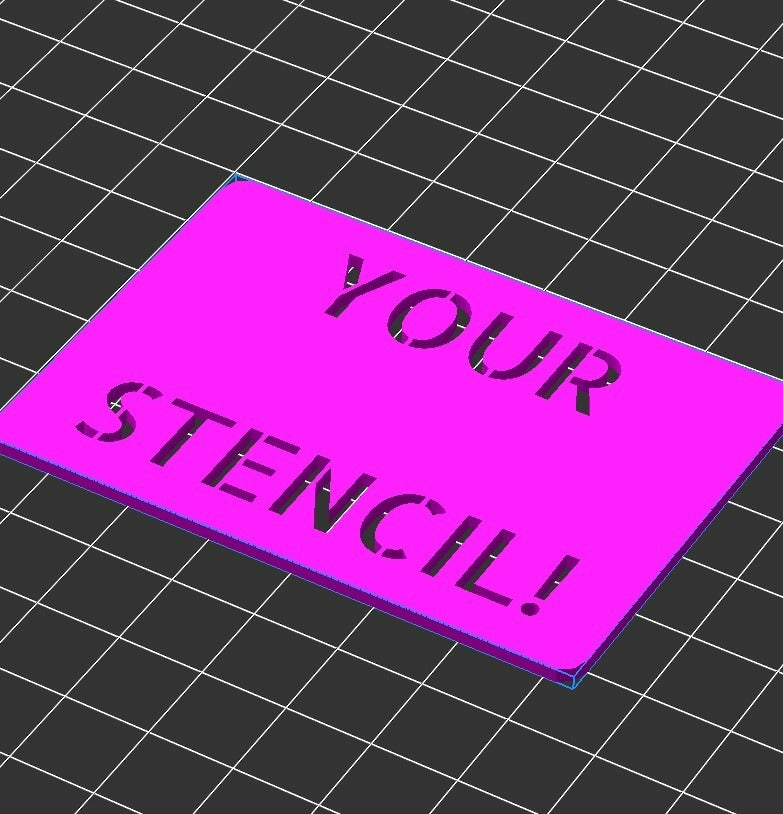 Download free SCAD file Tof's Custom Stencil Parametric • 3D printing