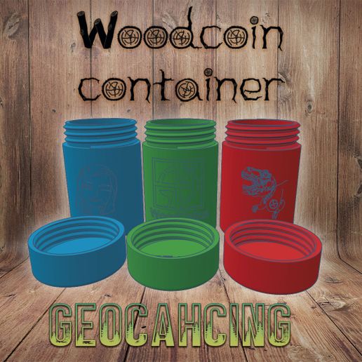 🎁 Geocaching WoodCoin Container 🎁 3D model