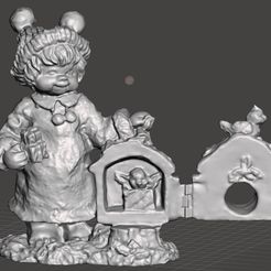 child-baby-bird-winter-c.jpg STL-Datei Kind Baby Vogel Winter・3D-druckbares Modell zum Herunterladen