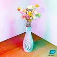Spiral-Vase_Flower.jpg Spiral Vase - Twist Curve Vase Modern Decor - Twisty Helical Water-tight Vase - Garden Pot / Flower Holder / Plants Container - Indoor / Outdoor