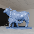 indian-cow-low-poly-3.png Indian cow low poly Statue STL