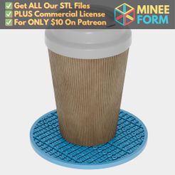 4-Inch-MineeForm-Coaster.jpg 4 Inch Coaster Branded with Company Name MineeForm FDM 3D Print STL File
