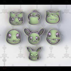 156161074_1266462140418015_6081254330224433847_o.jpg Free STL file POKEMON COOKIE CUTTER AND POKEMON HEADS MARKER・3D printer design to download