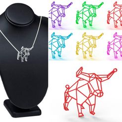 Bull-Necklace.jpg Fichier STL Collier de taureau・Design à télécharger et à imprimer en 3D