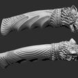 10.jpg Wolf Head Knife Handle 3D Model
