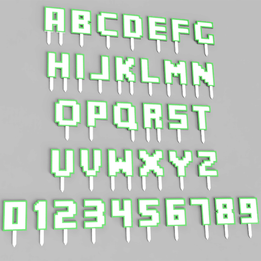 download file minecraft style cake letters 3d print object cults