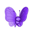 butterfree_pose_2.stl Pokemon - Caterpie, Metapod and Butterfree with 2 poses (Pre Supported)